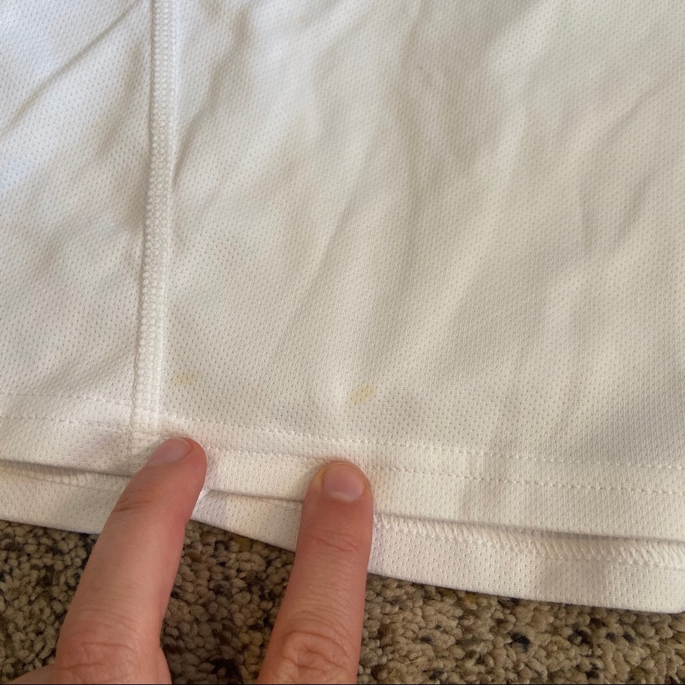 Adidas White Yellow Stripe Athletic Workout Tank Top Shirt Large - Picture 10 of 11